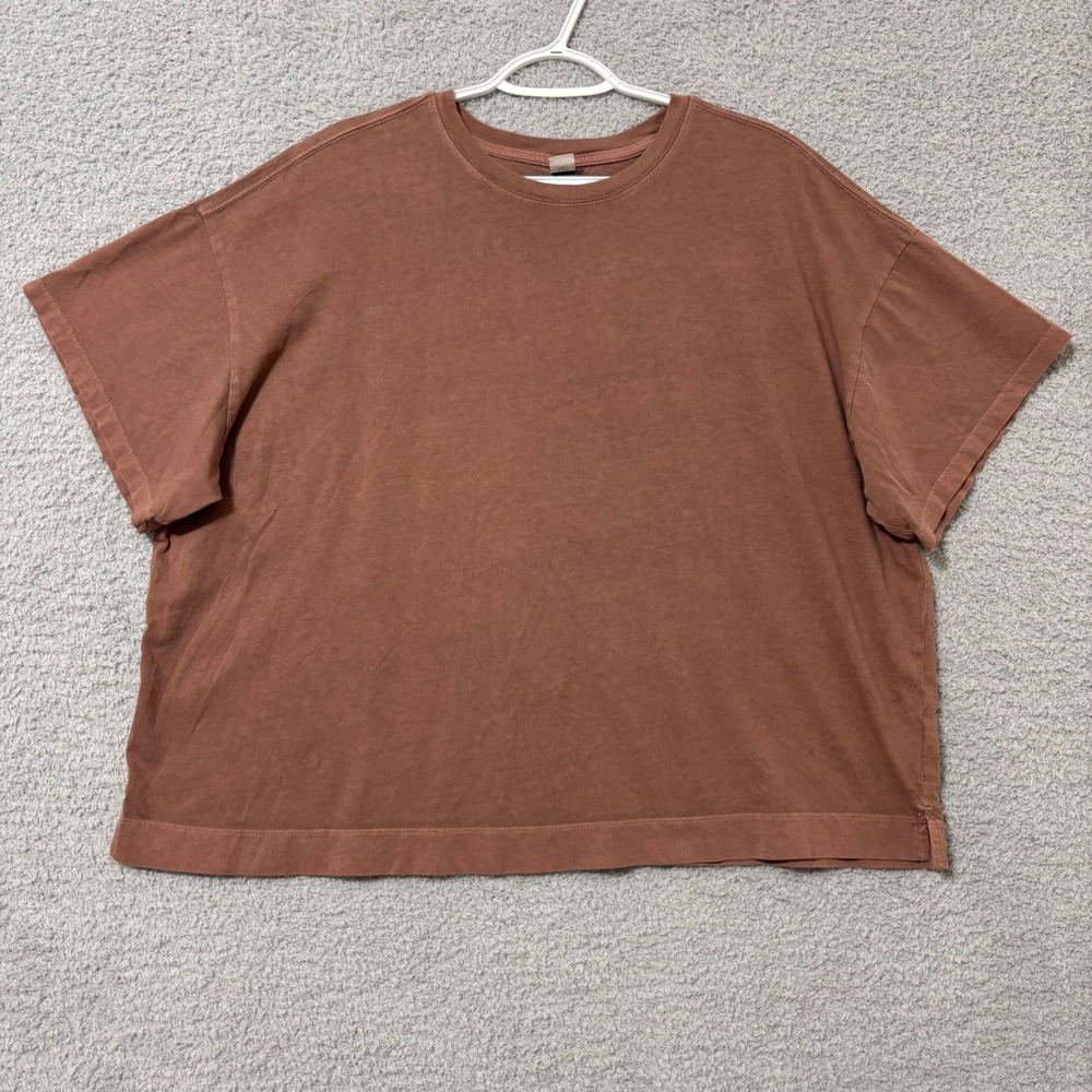 Everyday Casual Cotton Boxy Tee XXL Relaxed Minimalist Weekend Terracotta Brown